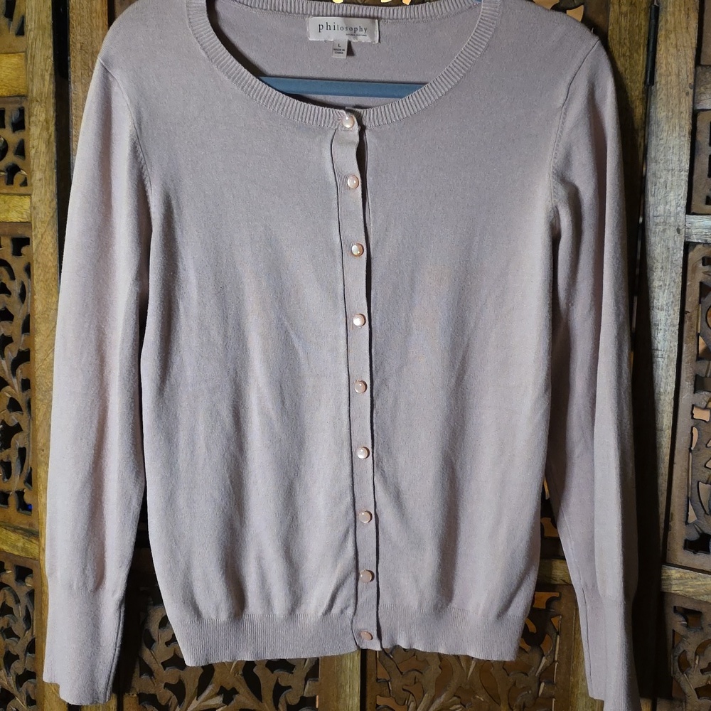 Philosophy Soft Pink Button-Up Sweater